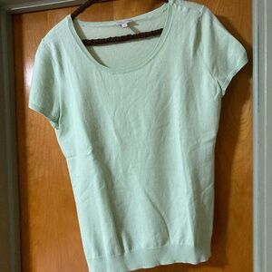 Talbots Mint Green Short Sleeved Sweater Size Large
